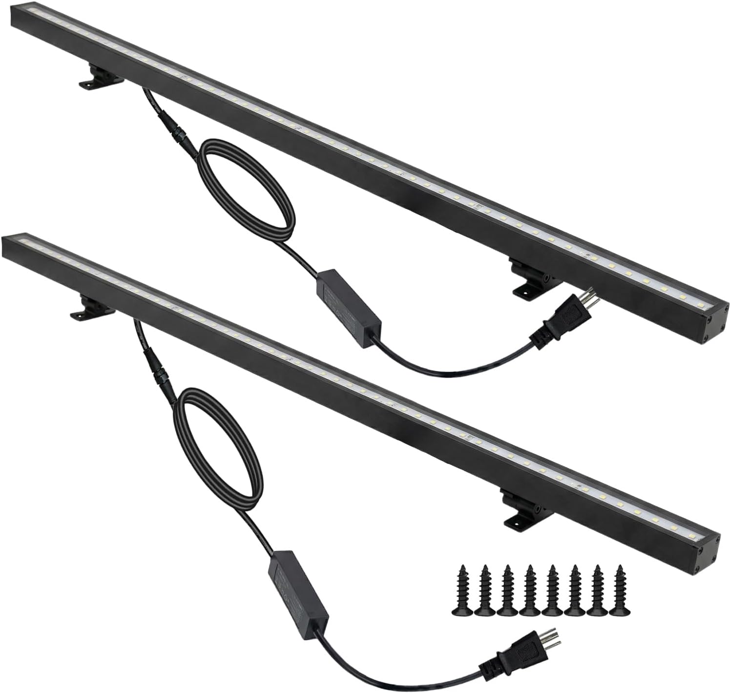 2 Pack Outdoor LED Wall Washer Lights, 36W 4000K Daylight White, 40 Inch 4800LM Ultra-Bright Plug-in Landscape Lighting, IP65 Waterproof Exterior Light Bars for Garden Backyard Building