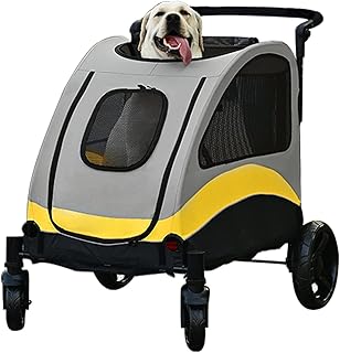 Sponsored Ad - KZLAA Extra Large Dog Pet Stroller Cat Puppy Cart Carrier for 2 Dogs with 4 Wheels Rear Brakes, Adjustable ...