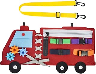 Abaodam Tábua De Vestir Caminhão De Bombeiros Brinquedo De Caminhão De Bombeiros Brinquedo Sensorial Para Crianças Brinquedo Infantil Caminhão De Bombeiros Placa Ocupada Presentes Para