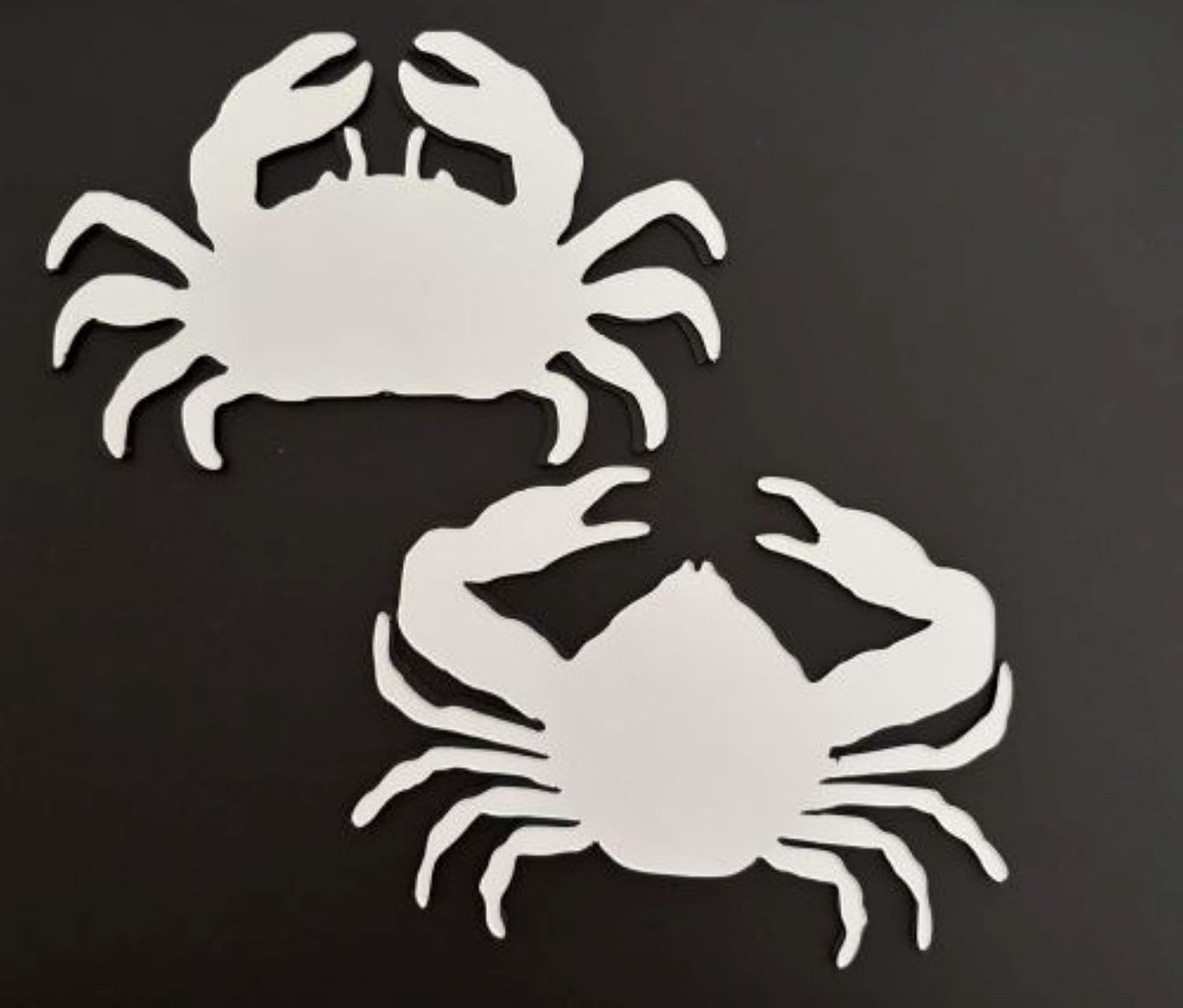 DCentral® Crabs II Flexible Vinyl Safety Screen Magnets: Double-Sided. White-Easier to See Day & Night. Decorative. Helps Stop Walking into Screens, for Non-RETRACTABLES, Size W 5" x L 3.5"