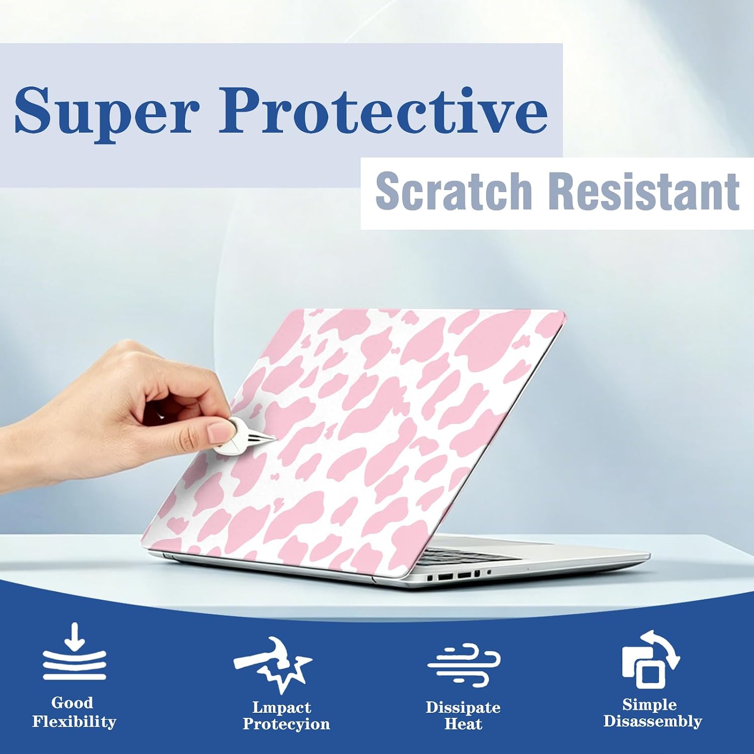 Compatible with MacBook Neo Case 13 inch 2026 Model A3404 with A18 Pro Chip Case,Sturdy Protective Laptop Hard Shell &Keyboard Cover,Laptop Hard Shell（Pink Heart Leopard Print） image 2