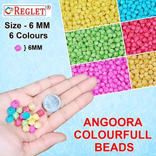 Image of 480 Pcs Angoora Beads for Jewellery Making Kit - Beads for Bracelet Making Kit - Bead Craft - Plastic - Multicolour - 180g, 6mm