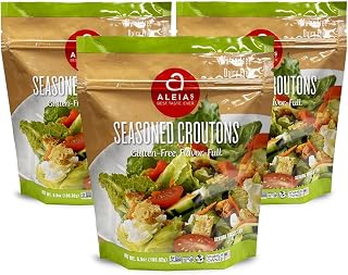 Aleia's Gluten-Free Seasoned Croutons 5.5oz 3-Pack: Crunchy Salad & Soup Topping, Dairy-Free, Soy-Free, Low Sodium, Kosher