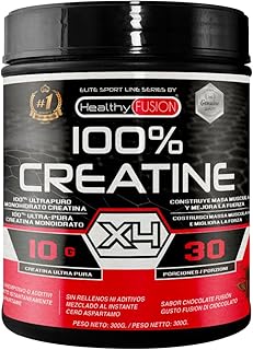 Healthy Fusion 100% Creatina Monoidrato, Alta dose | 10g di Creatina per porzione | Favorisce la crescita muscolare e migliora la resistenza fisica | Alta solubilità | 300g gusto cioccolato