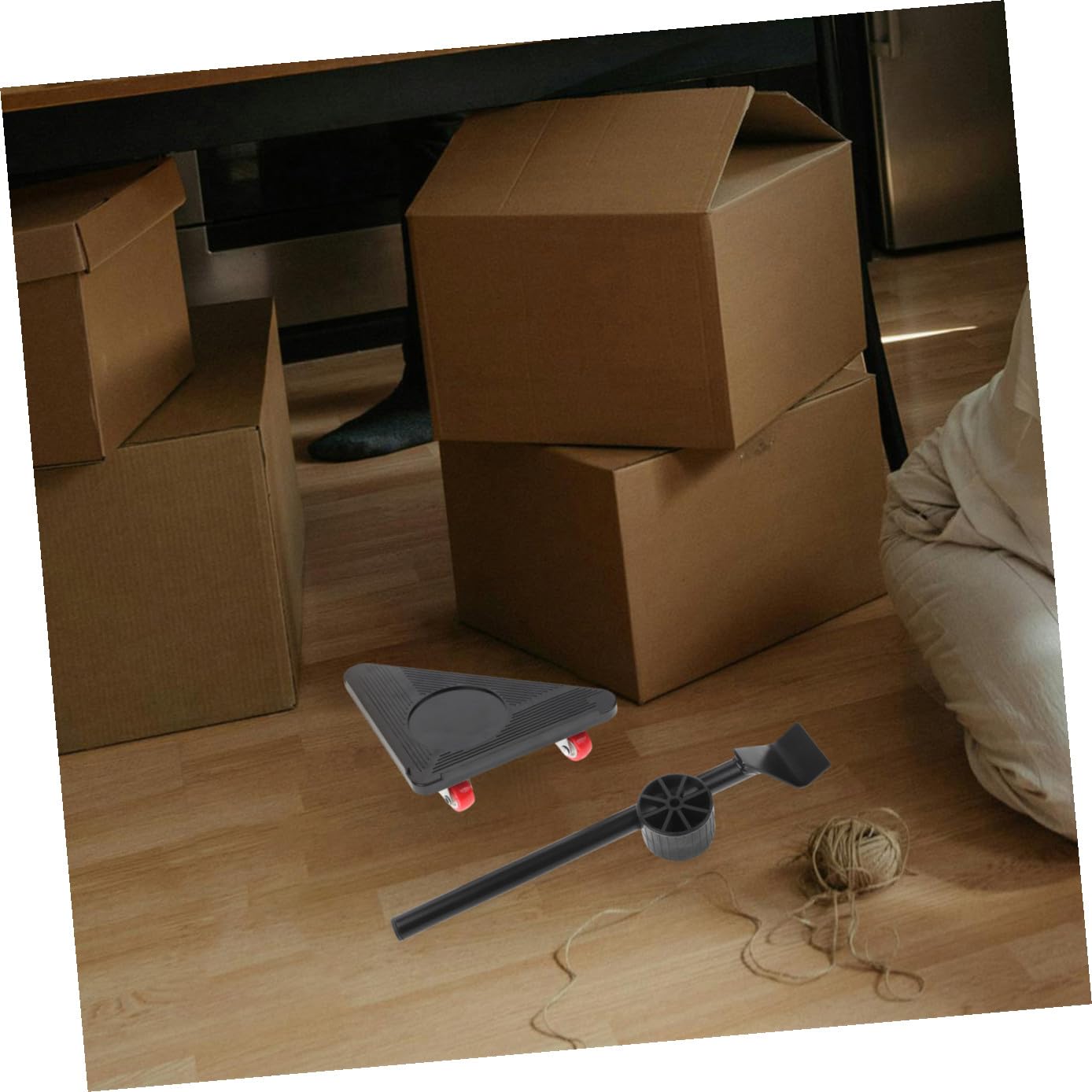 POPETPOP Furniture Dolly a 3 Ruote Triangolare, Carico Elevato Nero | Abs e Acciaio, Kit, per Shop e Vita Quotidiana, Spostamento e Trasporto di Mobili Pesanti