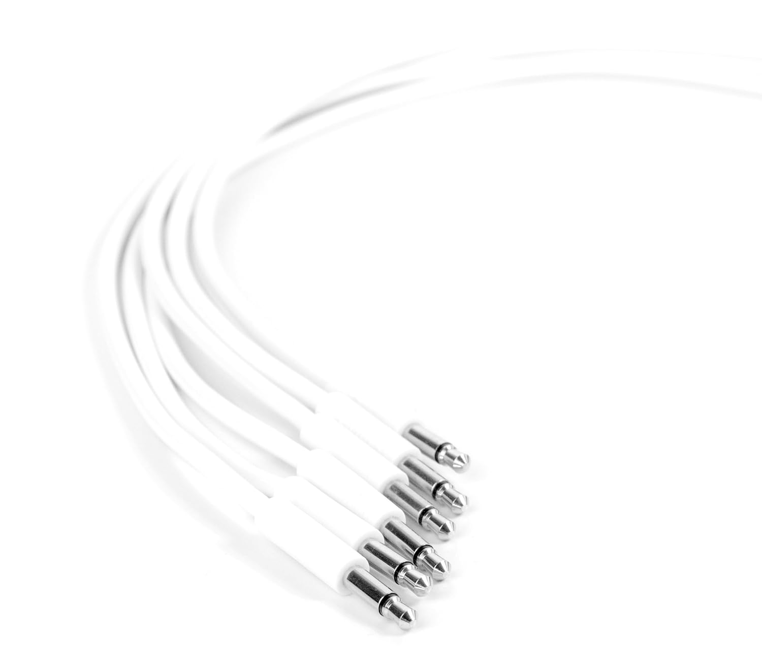 Heinakroon Slimline White CV Patch Cables 1/8", (NOT for Guitar) Eurorack Modular Patch Leads, 6-Pack (11.8")