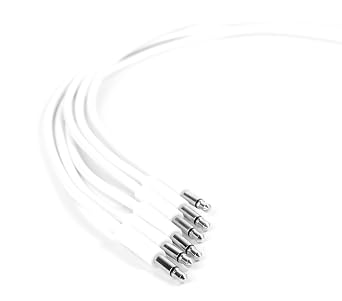 Heinakroon Slimline White CV Patch Cables 1/8", NOT for Guitar Eurorack Modular Patch Leads, 6-Pack 23.6"