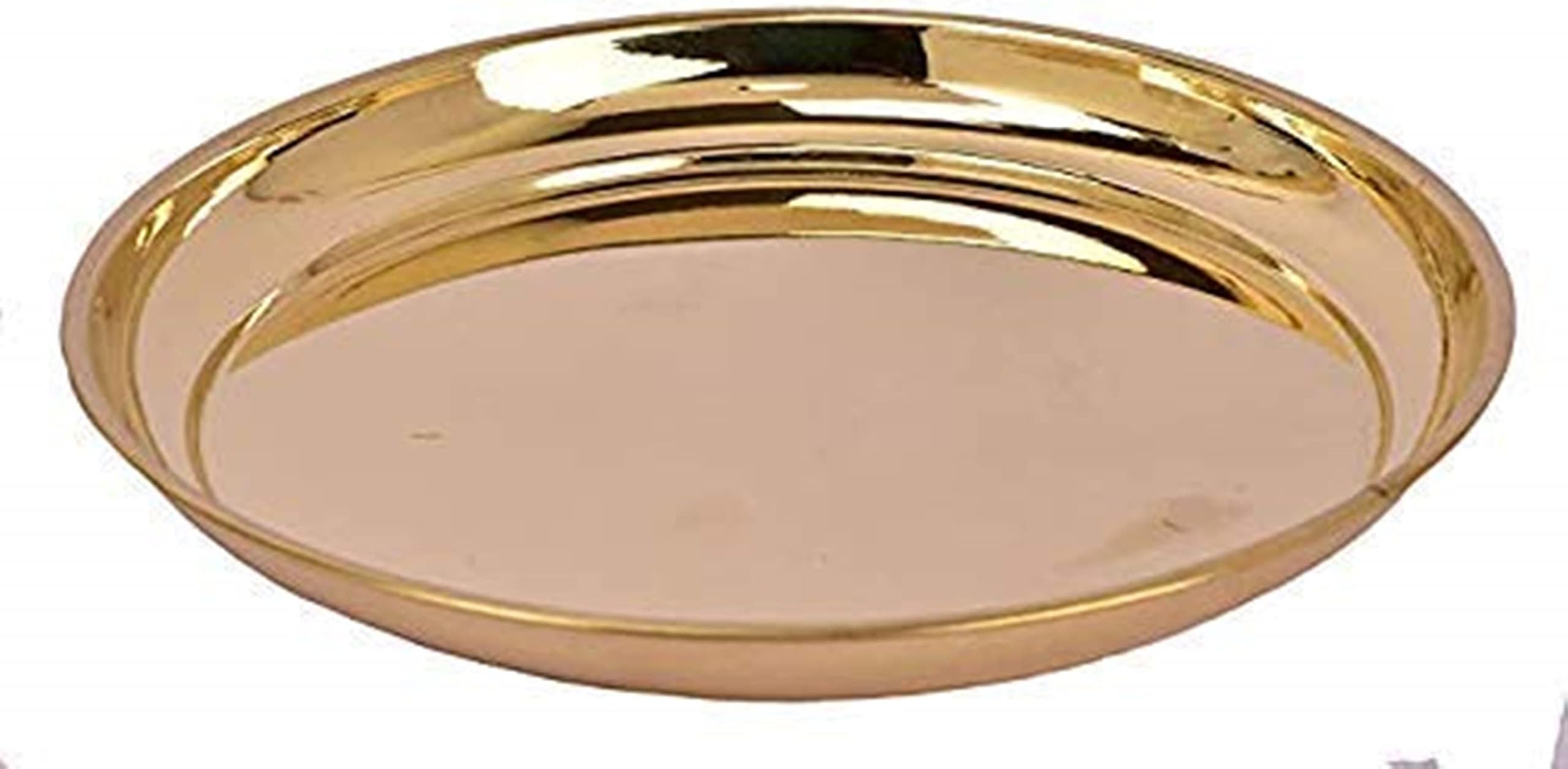 Handmade Brass Puja Thali/Pure Brass Pooja Plate (Size-6 Inch) (6X6, 2)