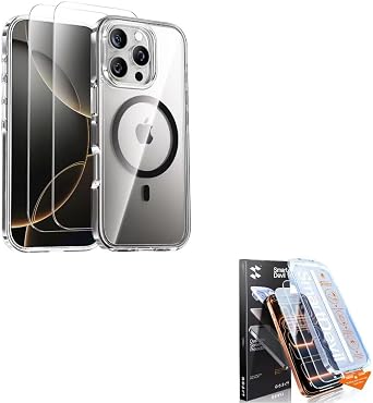 SMARTDEVIL 2 Pack for iPhone 17 Pro Anti Reflective Screen Protector and 16 Pro Magnetic MagSafe Case Black