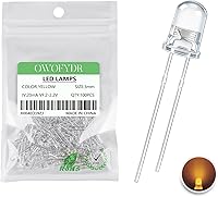 Vista 29 de 100 lámpara LED de diodo de luz blanca cálida de 5mm (Lente Transparente Redonda DC 3V 20mA) Bombilla de iluminación, componente electrónico, luz