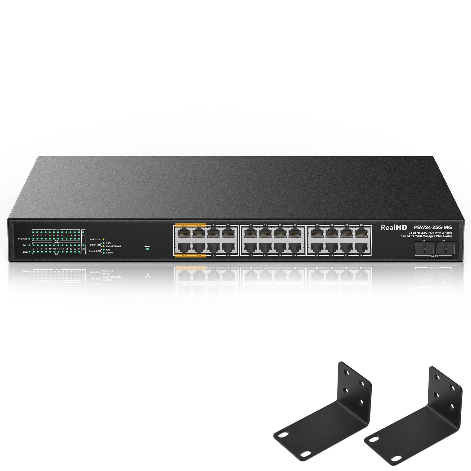 Amazon.com: 24 Port 2.5Gb PoE++ Managed Ethernet Network Switch, 4