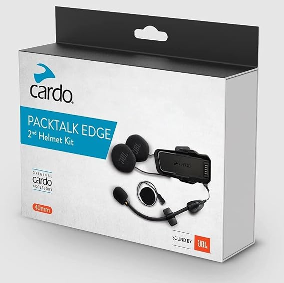 Cardo Unisex Adult Packtalk Edge 2ND Helmet KIT with Sound by JBL, Black, One Size US