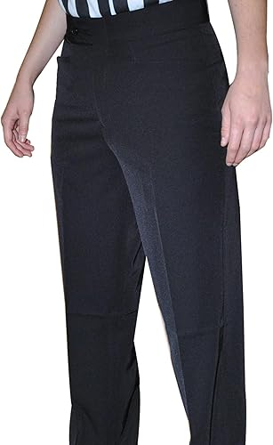 Smitty BKS-282 - Pantalones negros elásticos en 4 direcciones para mujer, bolsillos occidentales, árbitro de baloncesto, lucha libre oficial