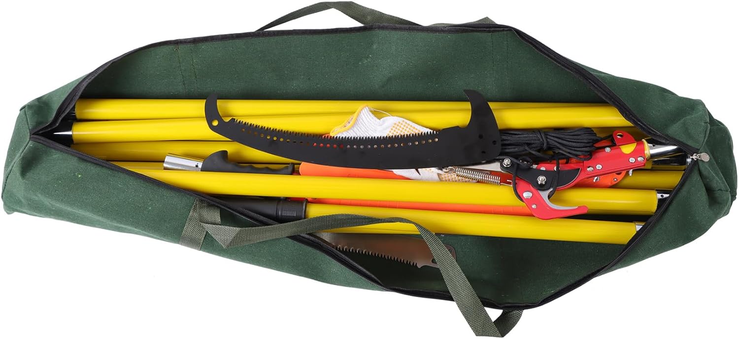 30FT Extendable Pole Saw, Manual Branch Trimmer with Long Handle, Manuals Tree Pruning Saws Band Scissors, 9 Knots Yellow