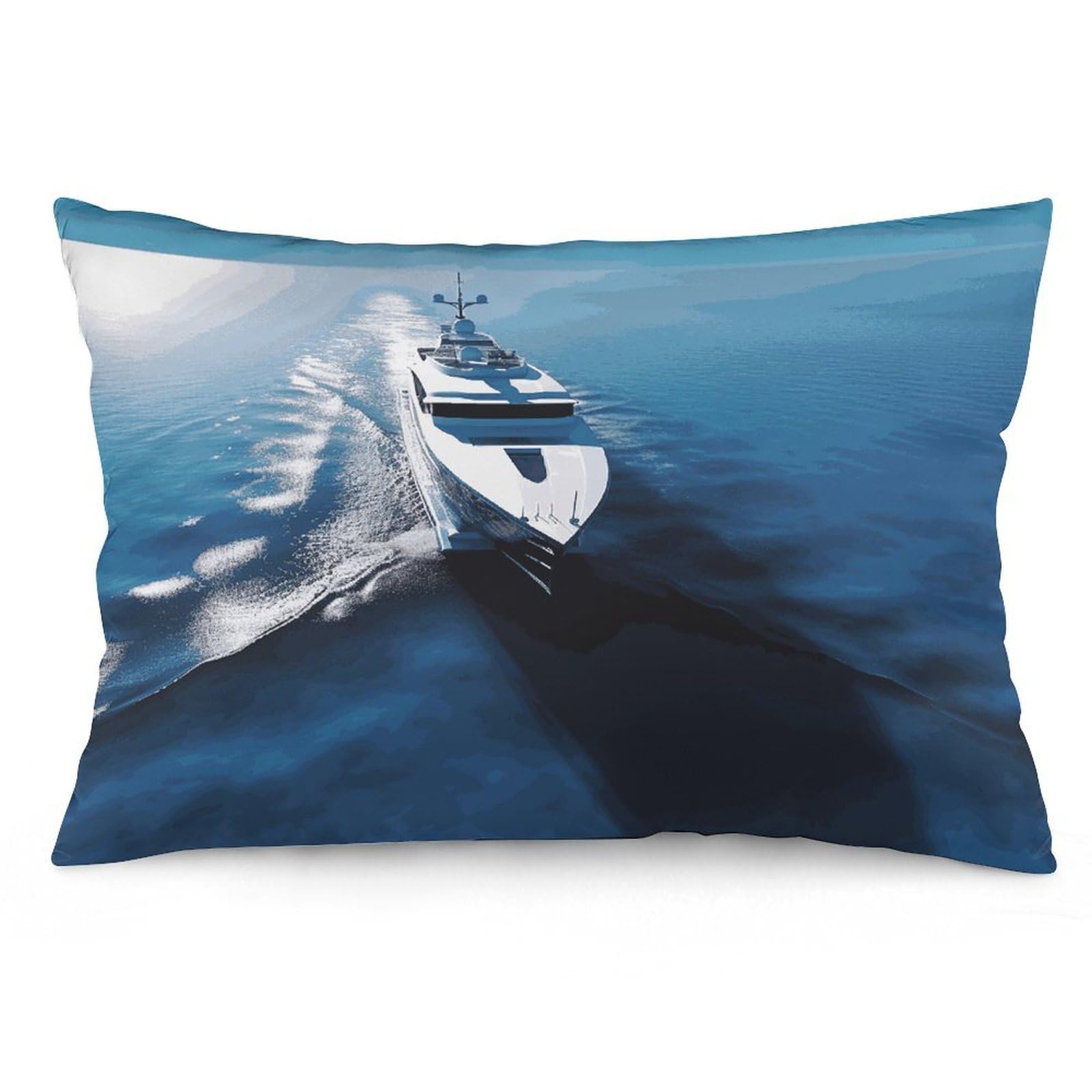 Yacht Throw Pillow Covers with Silent Zipper Polyester Pillow Protectors Removable Pillow Cases Soft Pillowcase Cozy Pillow Sham Cushion Cover for Sofa Car Bed 12 "x20
