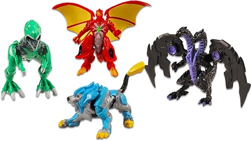 Miniatura 2 de Bakugan Figuras de acción paquete de 4  Paquete con 4 figuras de coleccionista Bakugan más tatuajes temporales para niños  Suministros de fiesta