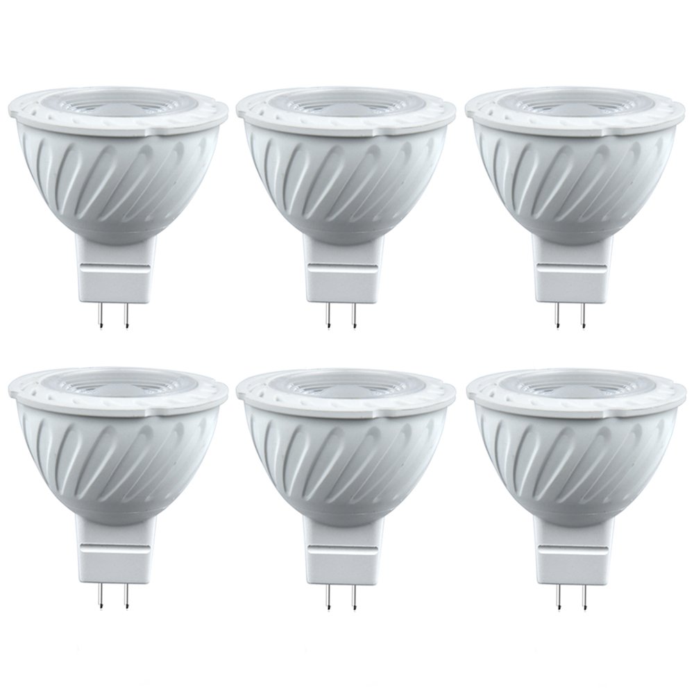 7W MR16 GU5.3 LED Bulbs Lustaled AC/DC12V Ceramic GU5.3 LED Spotlight Bulbs 50W Halogen Replacement Warm White 30 Degree Beam Angle Lamp for Landscape Track Recessed Lighting (6-Pack)