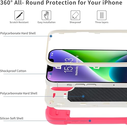 Miniatura 10 de MARKILL Funda compatible con iPhone 14 Plus de 6.7 pulgadas con soporte de anillo, protección contra caídas de grado militar, funda protectora