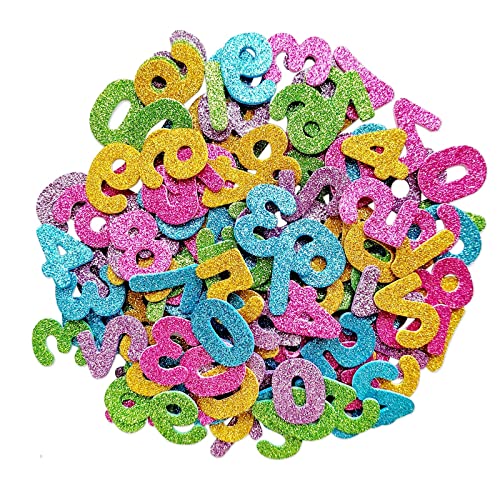Jtnohx Glitter Foam Number Stickers, Foam Numbers for Crafts 150 Pcs Eva Stickers for Kids 4cm Size Craft Supplies - Image 2