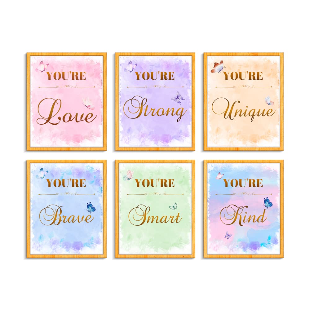 Kercan Girls Room Decor Posters,Wall Art Bedroom Decor for Teen Girls,6 Pieces of Unframed Posters Prints for Bedroom Living Room(8 x 10 Inch)