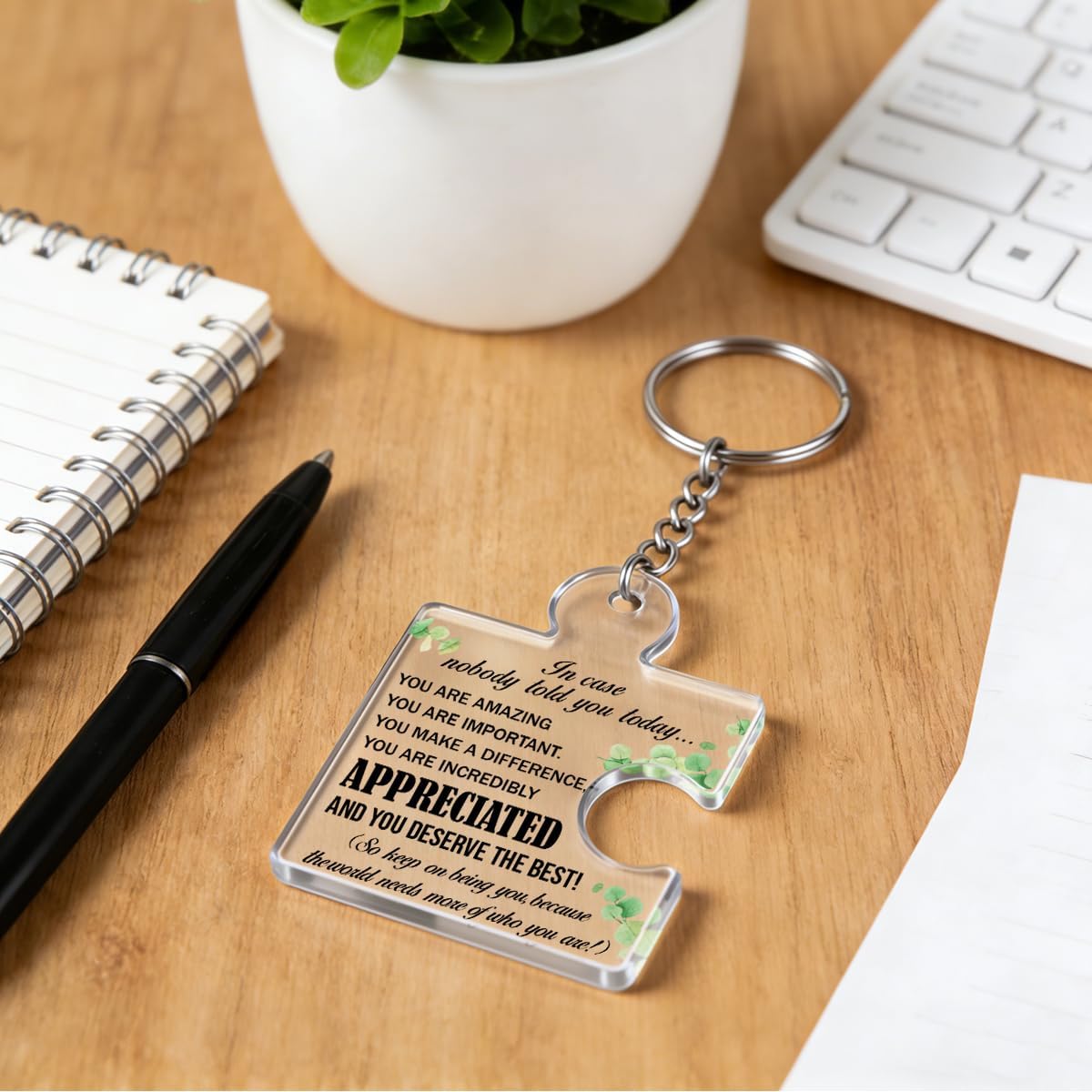 Team Appreciation Gifts Bulk for Coworkers Employees Colleagues, Thank You Gift Set Acrylic Puzzle Piece Keychains
