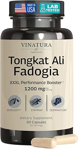 Tongkat Ali Fadogia Agrestis - 1200 mg, mejorado con suplemento de refuerzo de óxido nítrico, Longjack Tongkat Ali para hombres, *Hecho y probado en