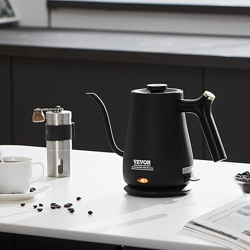 Miniatura 8 de VEVOR Hervidor eléctrico de cuello de cisne de 1 litro, hervidor de té de cuello de cisne de calentamiento rápido de 1200 W, calentador de agua
