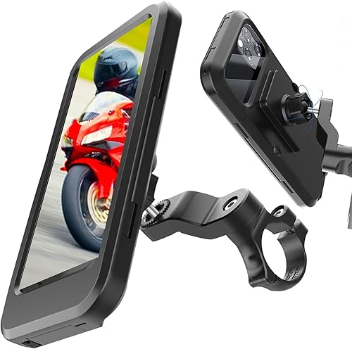 Soporte de teléfono para bicicleta resistente al agua antivibraciones soporte para teléfono celular rotación de 360 pantalla táctil de alta