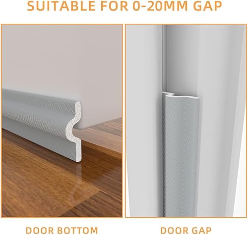 Miniatura 6 de Tira de sellado de espuma para ventana, autoadhesiva, tira de sellado de puerta para parte inferior y lateral de la puerta, tira de sellado de