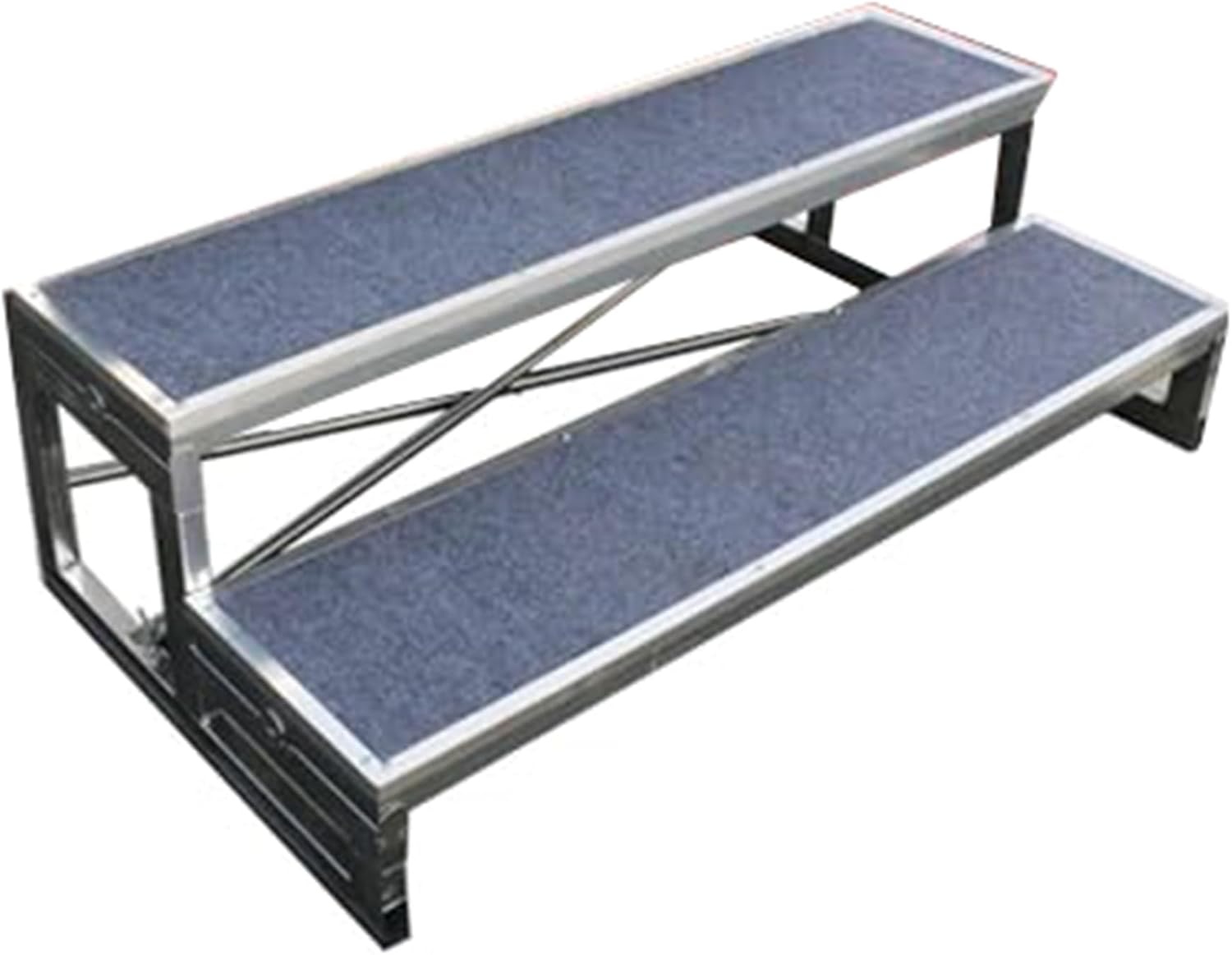 Sturdy Non-Slip 2-Tier Choir Risers - Mobile Multi-Tiered Platform for Events, Easy Assembly, High Weight Capacity, Ideal for Schools, Performances & Choral Groups