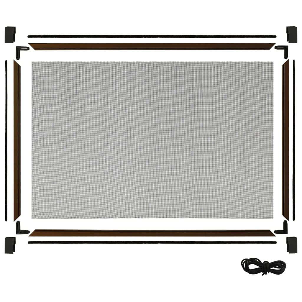 Wysuwana moskitiera do okien, brązowa, (100-193) x 75 cm, rama aluminiowa z siatką z włókna szklanego, możliwość przycięcia, bez wiercenia, do drzwi balkonowych, tarasowych, sypialni