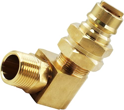 Miniatura 5 de MENSI Adaptador de codo de enchufe de conexión rápida de manguera natural NPT X 34 de 34 pulgadas para generador de combustible dual, conexión de