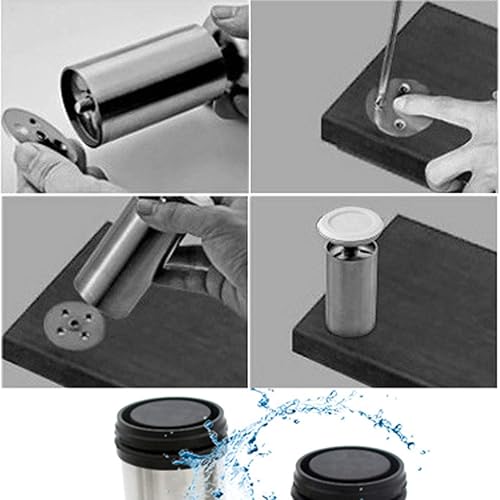 Miniatura 6 de Pxyelec 4 patas redondas modernas de acero inoxidable negro y plateado para mesas, armarios, estantes, escritorios, sofás, encimeras, barras de