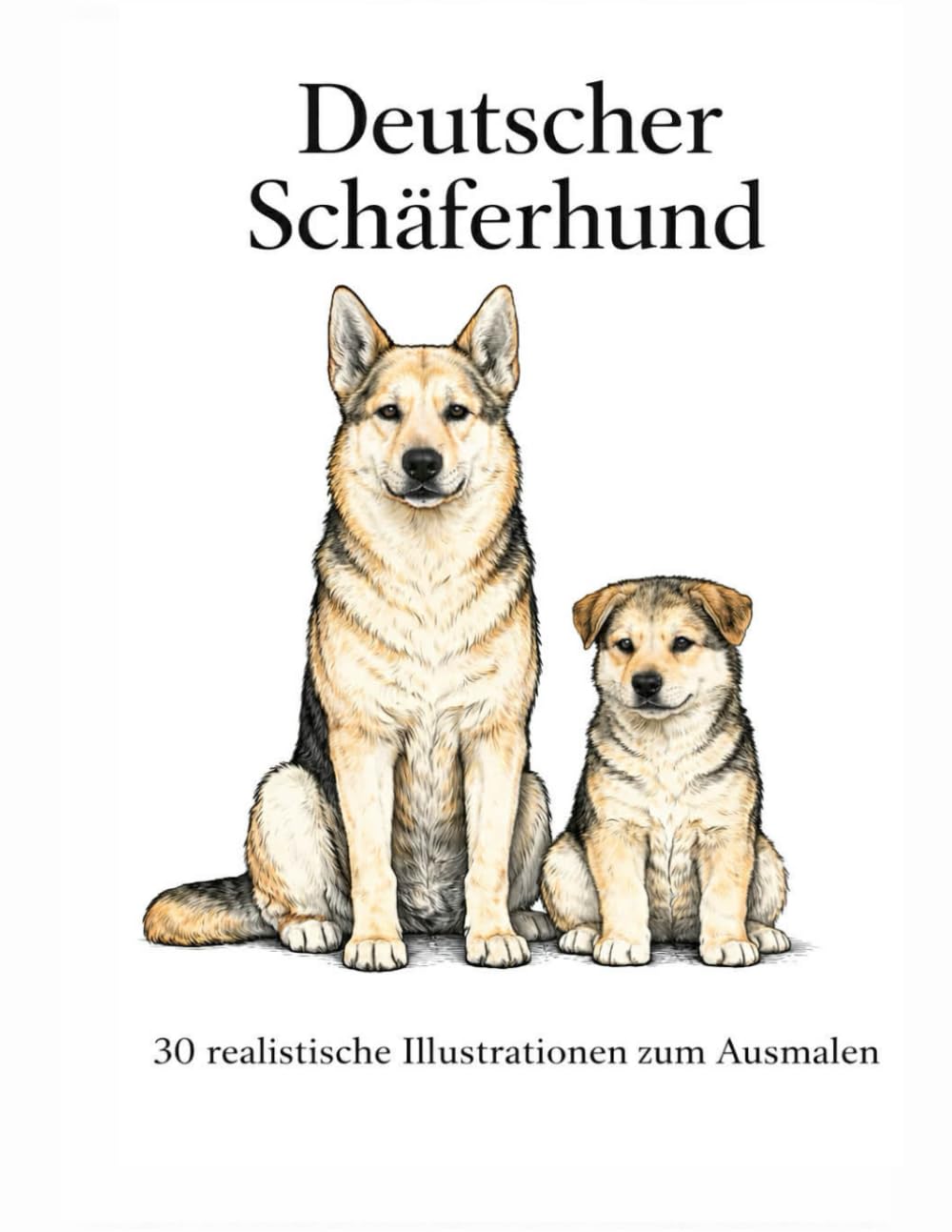 Deutscher Schäferhund: Malbuch mit 30 realistischen Illustrationen zum Ausmalen