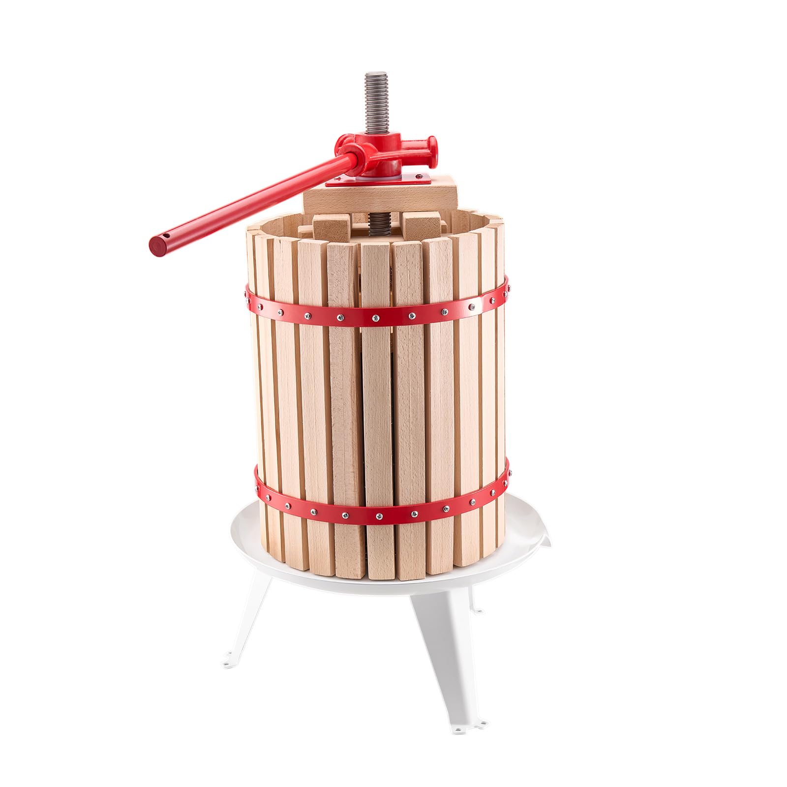 VEVOR Pressa Manuale per Vino di Frutta Cesto in Legno Massello 18L con 8 Blocchi, Spremiagrumi Manuale per Bevande Alcoliche Pressa per Sidro, Mela, UVA, Tintura, Miele, Olio d'Oliva Cucina, Casa