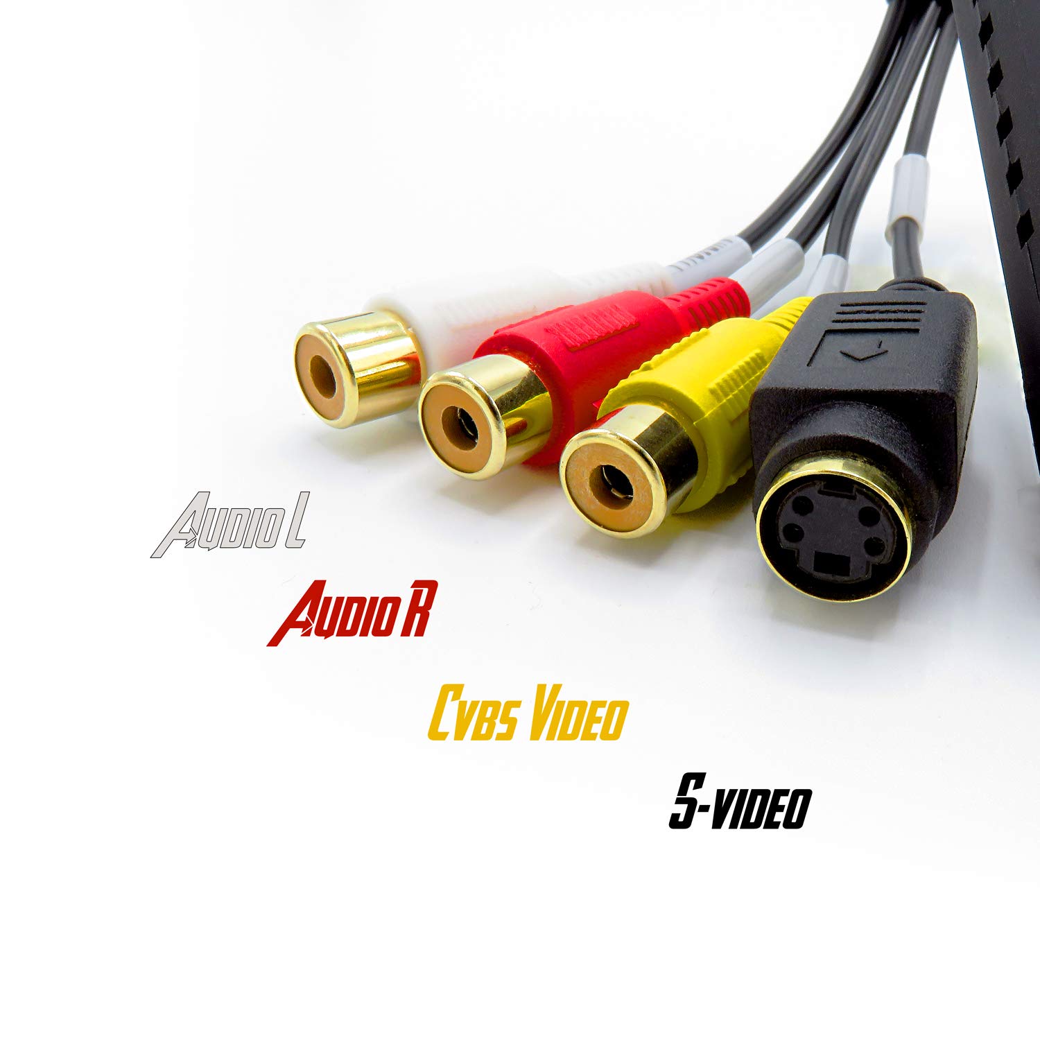 TechSide Convertisseur VHS Gold Contact | Analogique Numérique | Compatible avec Windows 11 + Nouveau Logiciel 2024 | Capture Audio/vidéo USB 2.0 | Convertir l'ancienne VHS au Format numérique