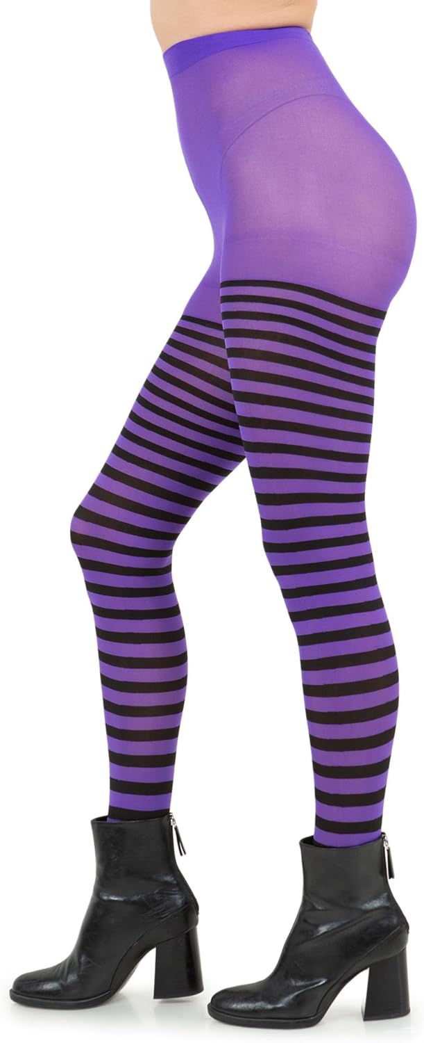 Opaque Striped Tights for Women Stripe Pantyhose - Image 3