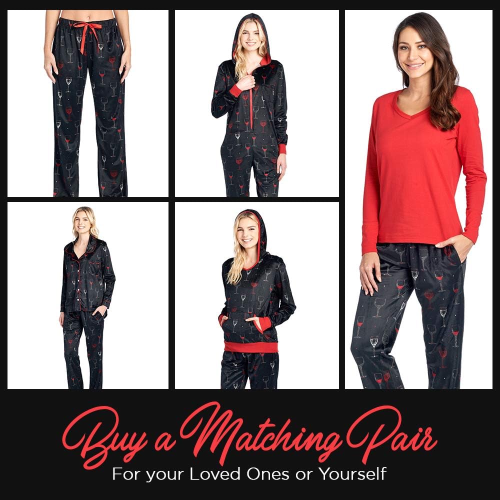 Ashford & Brooks Women's Fleece Hooded One Piece Pajama Union Jumpsuit