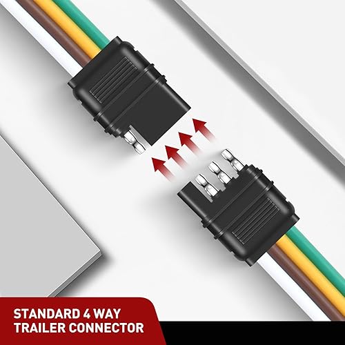 Vista 53 de Nilight Arnés de cableado de extensión de remolque en espiral de 7 vías a 5 vías, 5 pies, resistente, 7 pines redondos a 5 pines, cable adaptador