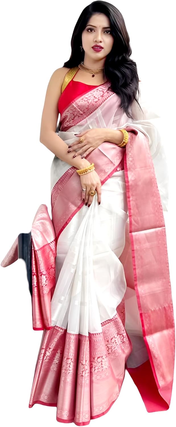 Banarasi Traditional Sarees for Women's Indian Saree Fancy Wedding saree Party Wear sari & Blouse Piece
