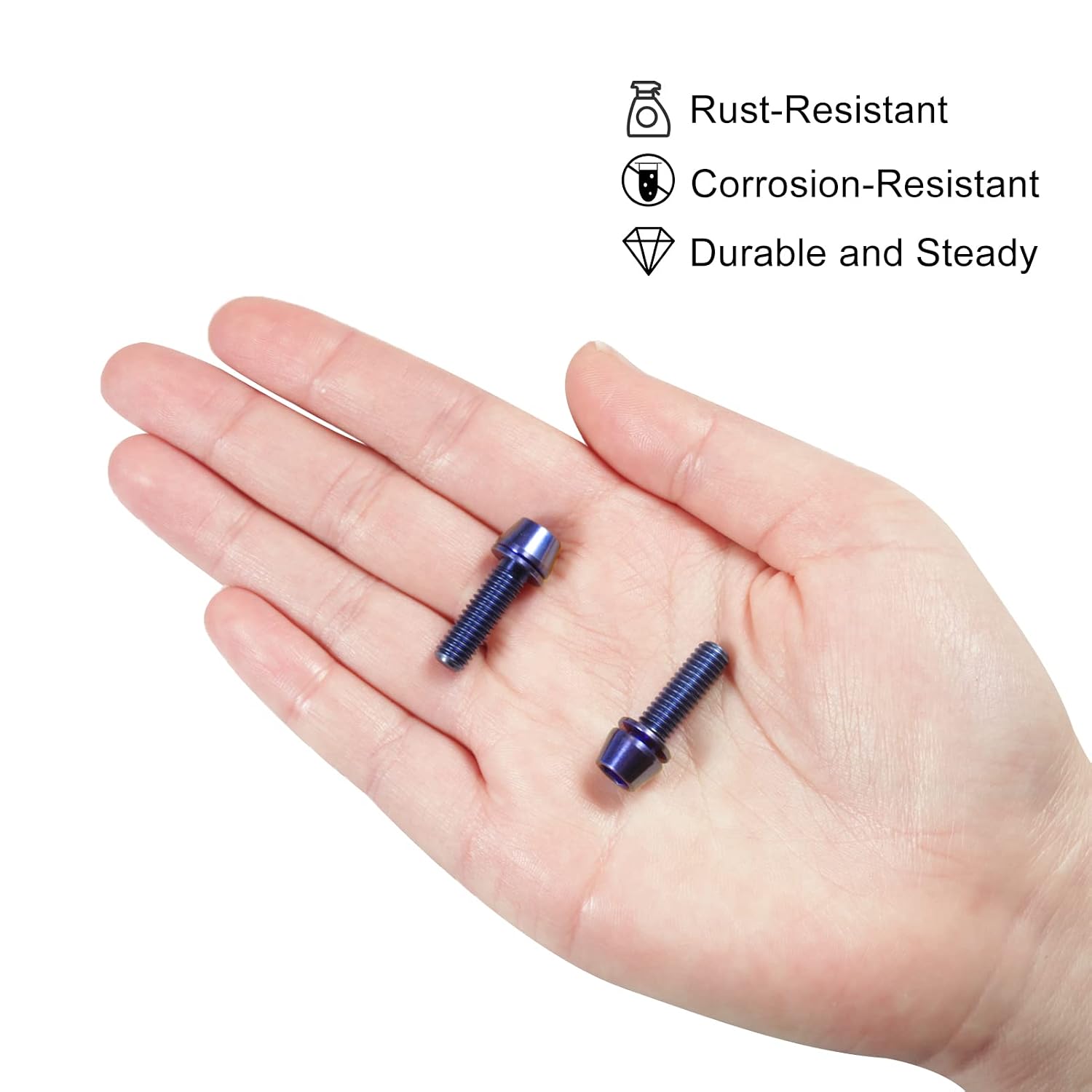 SPEEDWOX 6 Pcs Allen Hex Tapered Bolts Screws with Hex Wrench, Titanium M6x20mm with Washer - Image 5