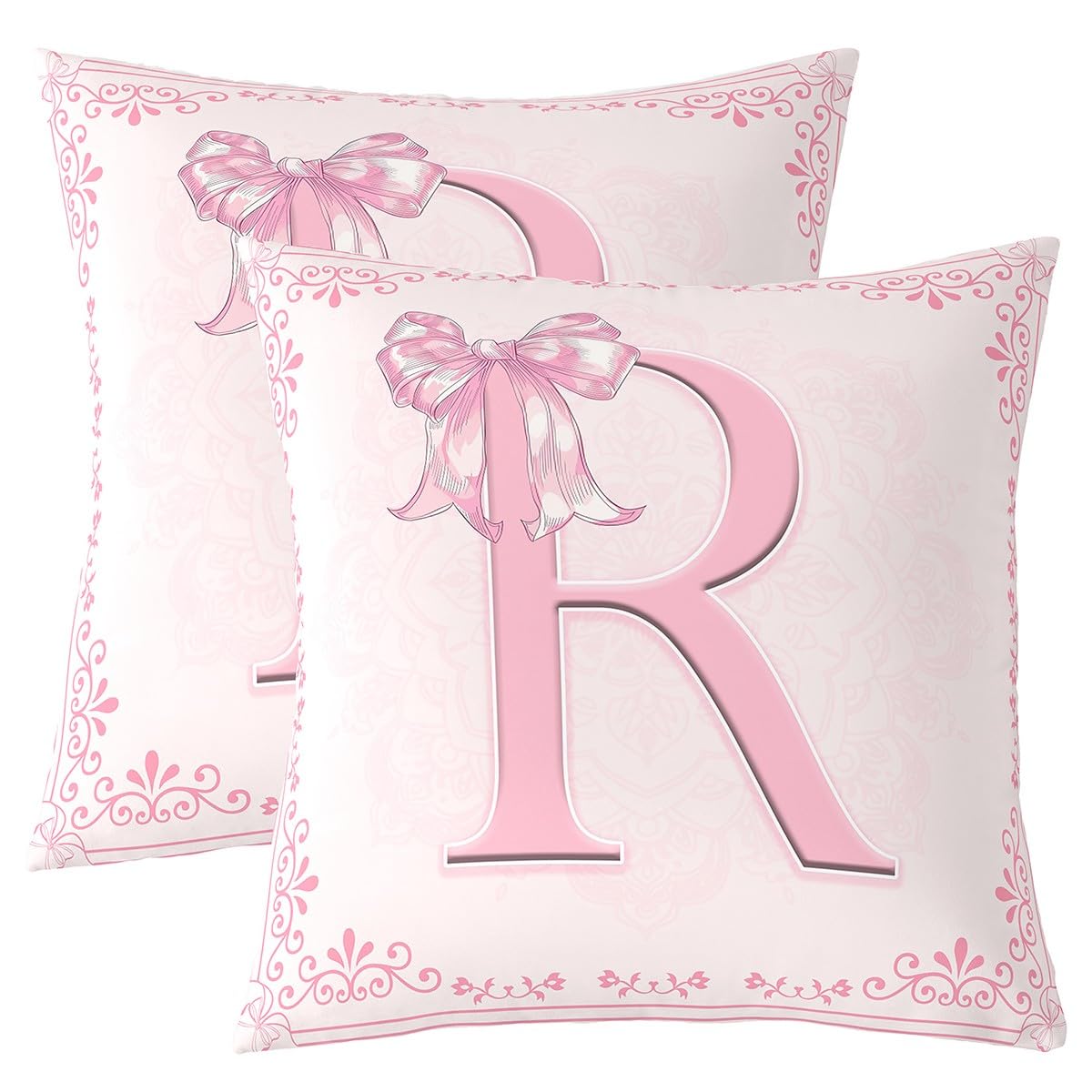 Housse de coussin R 45x45 cm Manfei lot de 2 motif floral aquarelle