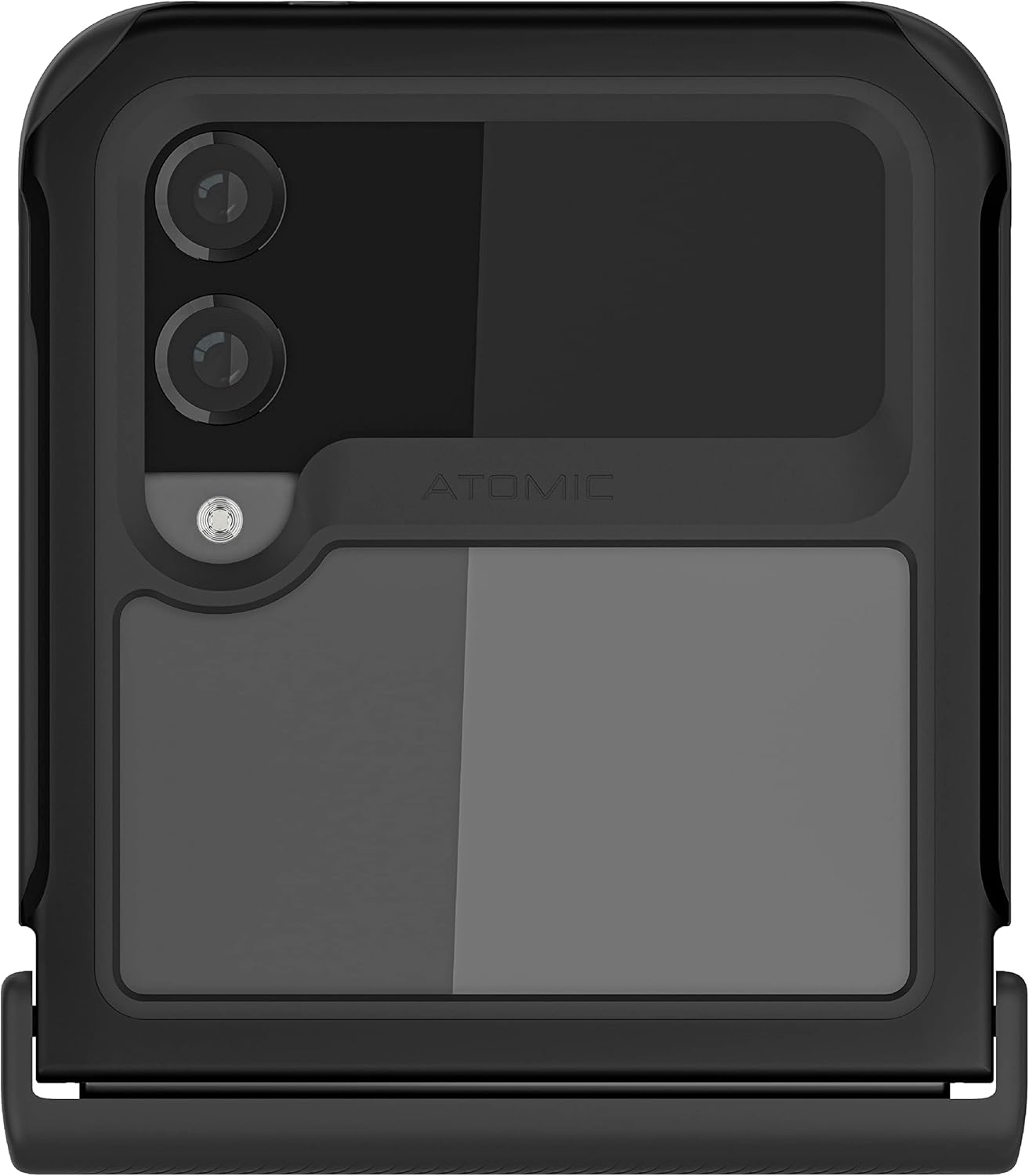 Ghostek Atomic Slim Galaxy Z Flip 4 Case - Clear Back with Black Aluminum Metal Bumper, Shockproof & Dual-Layer Protective Phone Case, Phone Cover Designed for 2022 Samsung Z Flip 4 (6.7") (Black)