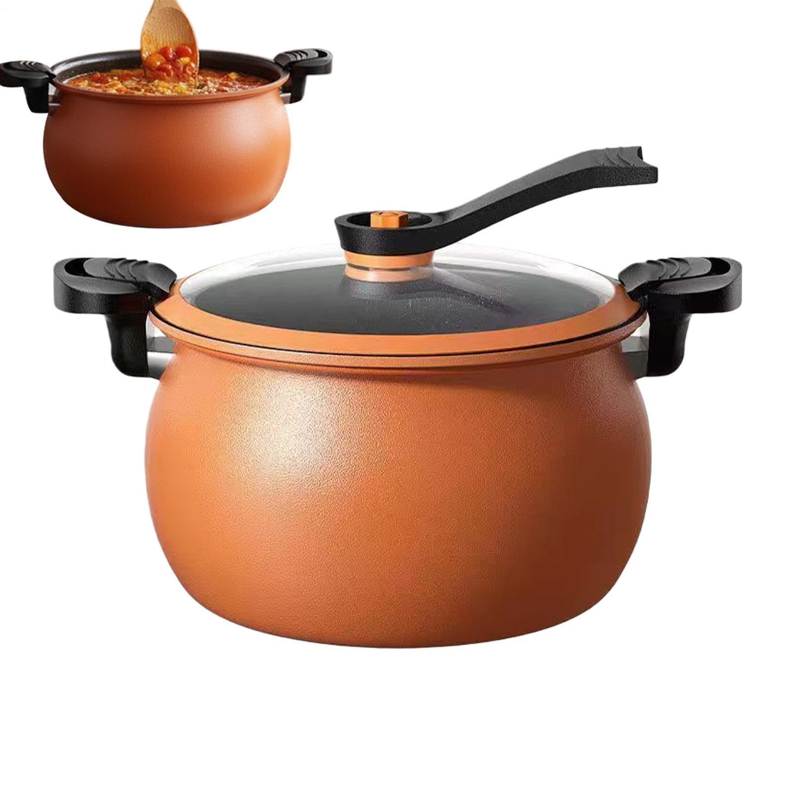 Olla a presión antiadherente duradera gran capacidad multifunción | Olla a presión de hierro fundido para cocinar, hervir, cocer al vapor y hornear – Para
