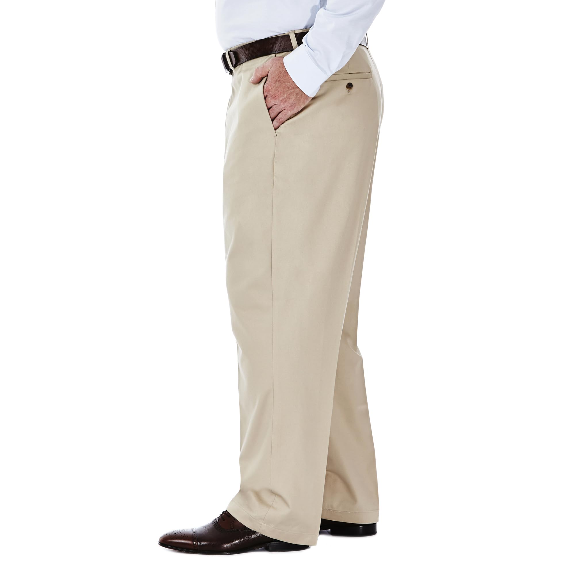 Haggar Work To Weekend Hidden Expandable Waist No Iron Flat Front Pant - Pantalón Frontal Plano con Cintura Extensible Oculta Que no Necesita Planchado Hombre