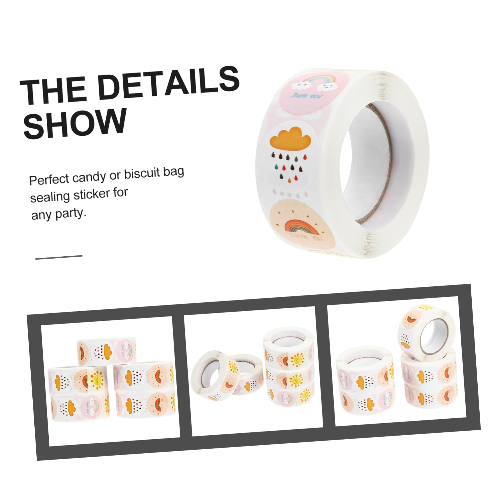 VILLCASE 20rotoli Adesivi Decorativi Per Confezioni Etichette Autoadesive Stickers Per Compleanni e Facili Applicare