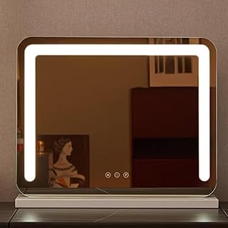 Espejo de maquillaje iluminado, 3 luces de co...
