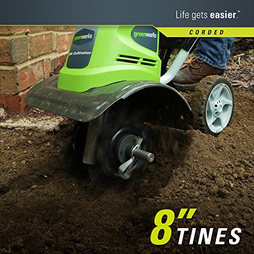 Greenworks 8 Amp 10-Inch Corded Tiller, 27072