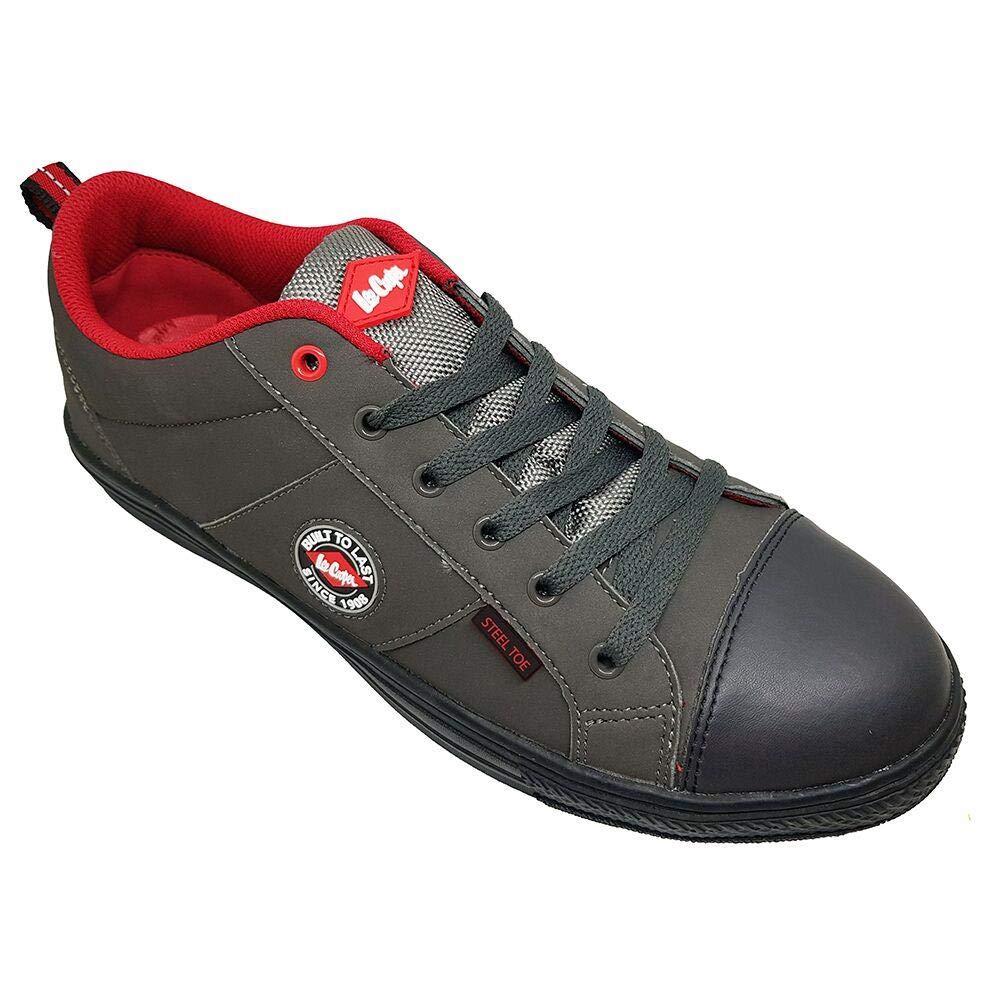 Lee Cooper ‎LCSHOE054 Unisexowe obuwie ochronne robocze SB/SRA w stylu retro baseball nowoczesny design buty robocze BHP, Szary, 38 EU