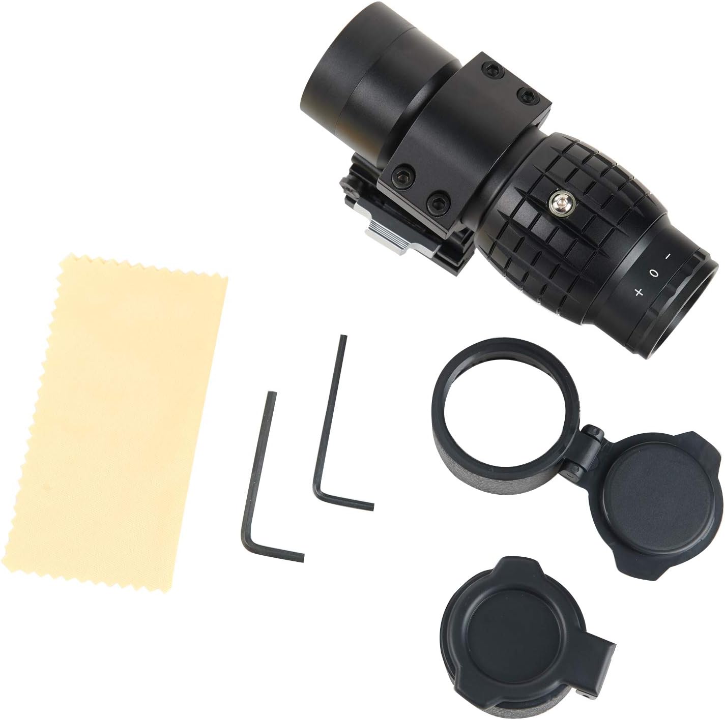 NIKAVI 3X Magnifier flip to Side Scope 3x30mm Rifle Magnifier with QD Mount and Len Covers (Black) : Sports & Outdoors